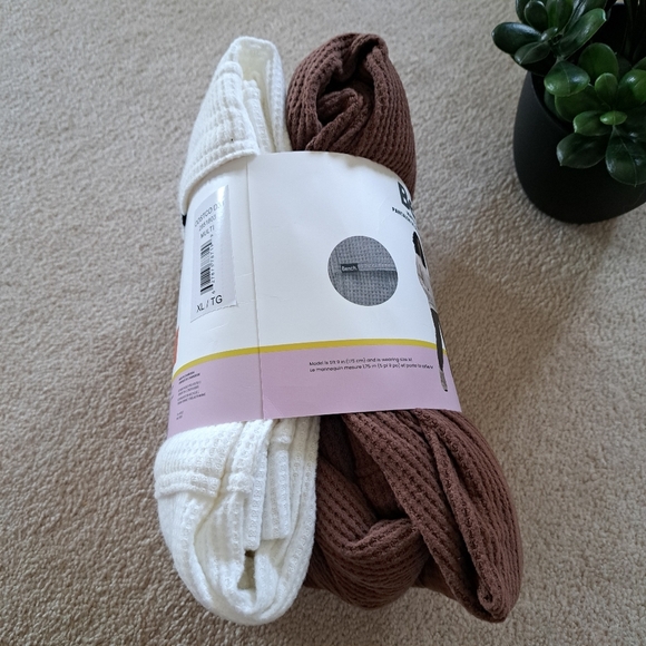 New! Bench Waffle Cargo Lounge Pants 2 Pack Women's XL Cream Brown Casual - Picture 10 of 15